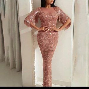 HIGH QUALITY SEXY FISHTAIL EVENING MERMAID DRESS BLINGBLING FRIGE DRESS